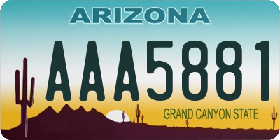 AZ license plate AAA5881