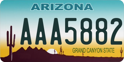 AZ license plate AAA5882