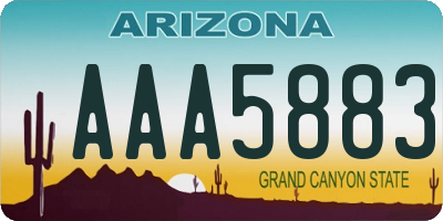 AZ license plate AAA5883