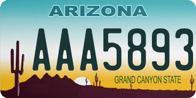 AZ license plate AAA5893