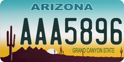 AZ license plate AAA5896
