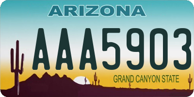 AZ license plate AAA5903