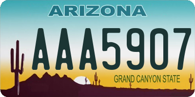 AZ license plate AAA5907
