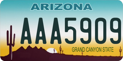 AZ license plate AAA5909