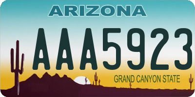 AZ license plate AAA5923