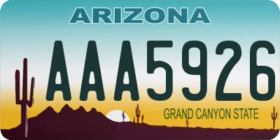 AZ license plate AAA5926