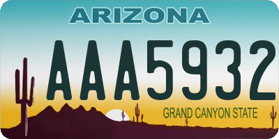 AZ license plate AAA5932