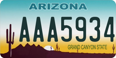 AZ license plate AAA5934