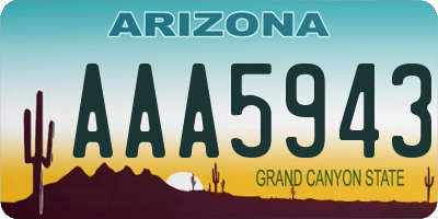 AZ license plate AAA5943