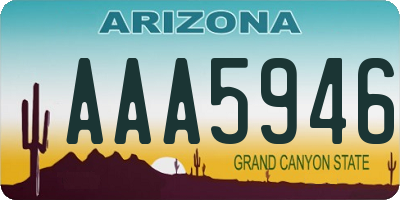 AZ license plate AAA5946