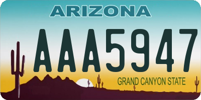 AZ license plate AAA5947