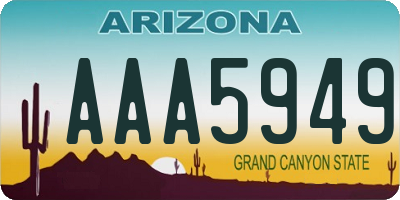 AZ license plate AAA5949