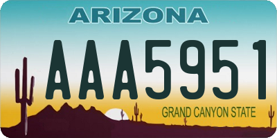 AZ license plate AAA5951