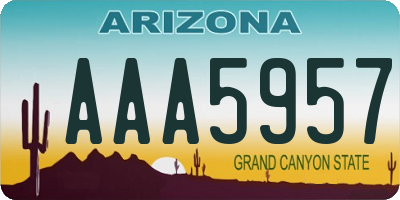 AZ license plate AAA5957