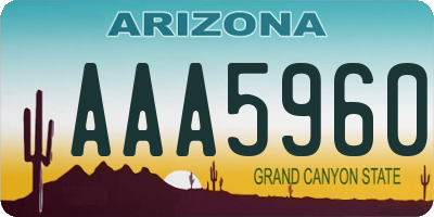 AZ license plate AAA5960