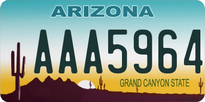 AZ license plate AAA5964