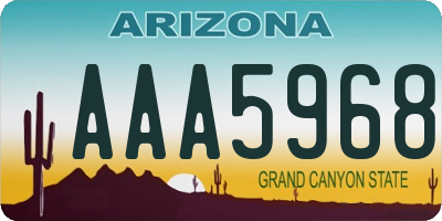 AZ license plate AAA5968