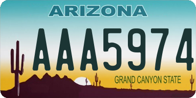 AZ license plate AAA5974