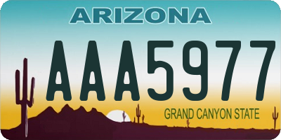 AZ license plate AAA5977