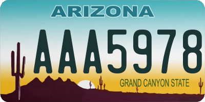 AZ license plate AAA5978
