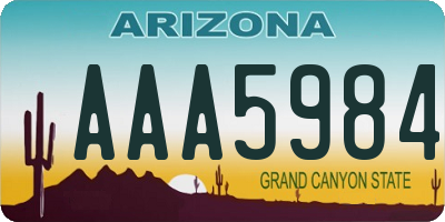 AZ license plate AAA5984