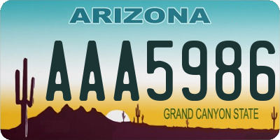 AZ license plate AAA5986