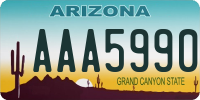 AZ license plate AAA5990