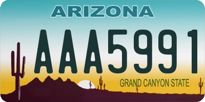 AZ license plate AAA5991