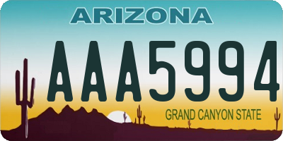 AZ license plate AAA5994
