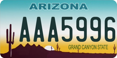 AZ license plate AAA5996