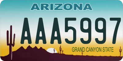 AZ license plate AAA5997