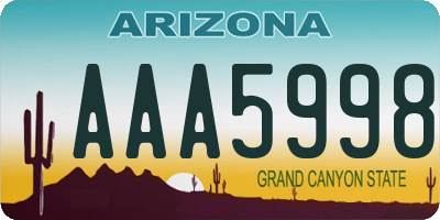 AZ license plate AAA5998