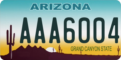 AZ license plate AAA6004