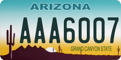 AZ license plate AAA6007