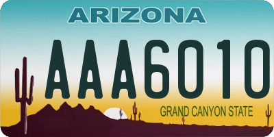 AZ license plate AAA6010