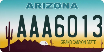 AZ license plate AAA6013