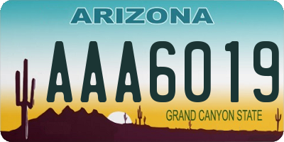 AZ license plate AAA6019