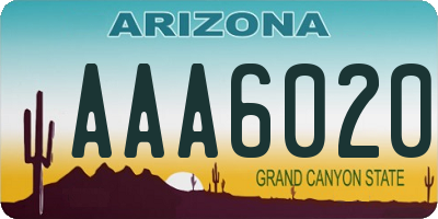AZ license plate AAA6020