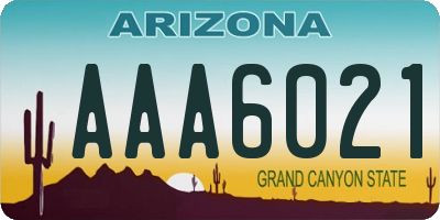 AZ license plate AAA6021