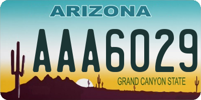 AZ license plate AAA6029