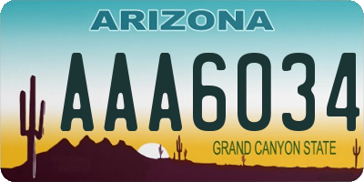 AZ license plate AAA6034