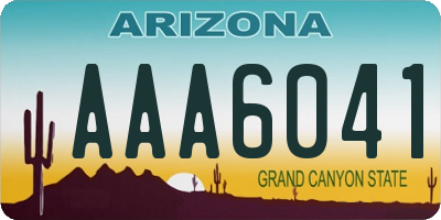 AZ license plate AAA6041