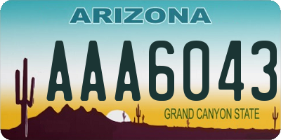 AZ license plate AAA6043