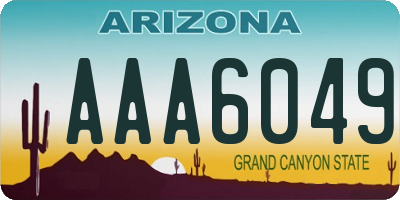 AZ license plate AAA6049