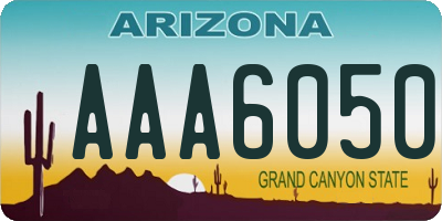 AZ license plate AAA6050