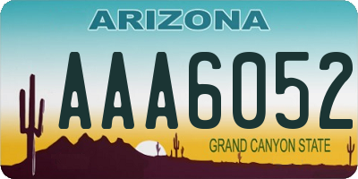 AZ license plate AAA6052