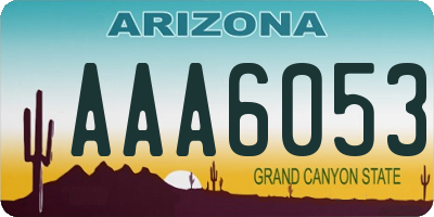 AZ license plate AAA6053