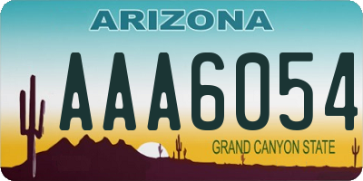 AZ license plate AAA6054