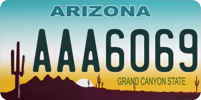 AZ license plate AAA6069