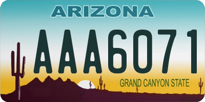 AZ license plate AAA6071